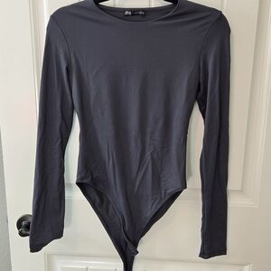 Zara Charcoal Long Sleeve Bodysuit